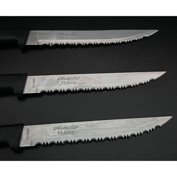 Set of 3 Jesco Master Cut Steak Knives Serrated Stainless Steel Blade 5” Blade - Picture 2 of 6